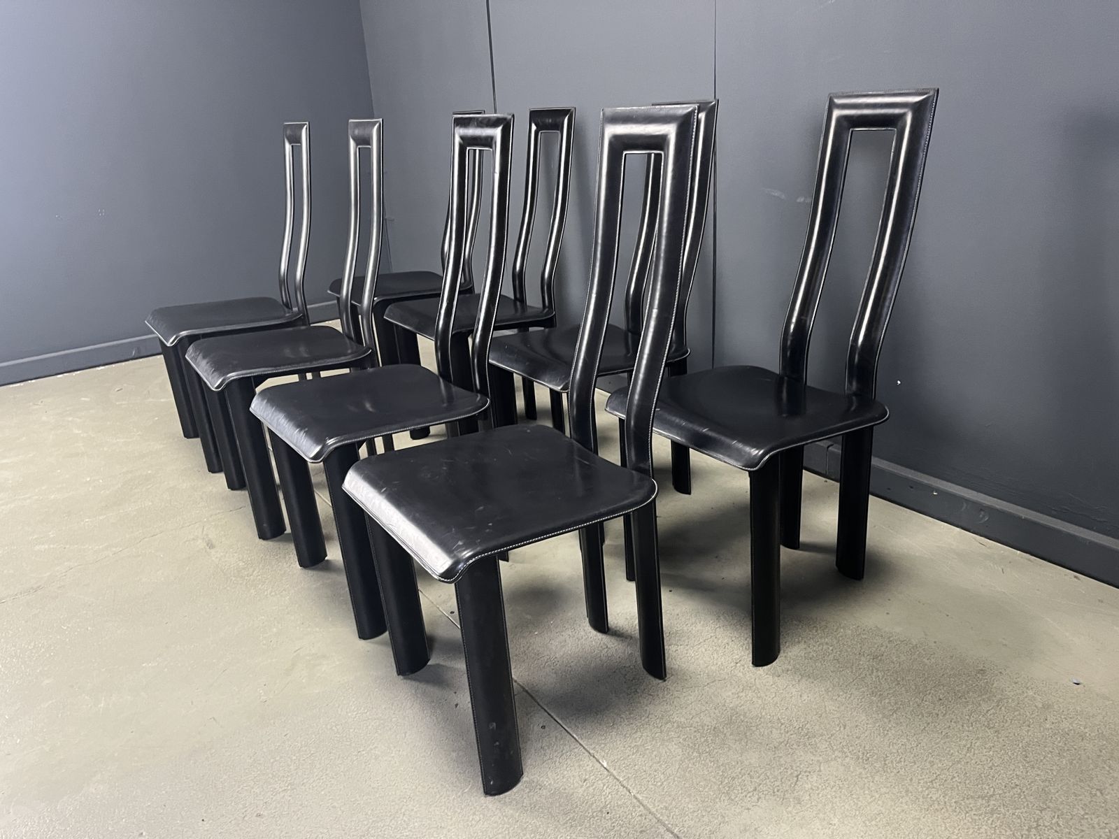 Italian Model Regia Dining Chairs By Antonello Mosca For Ycami, 1980s, Set Of 8 photo buy