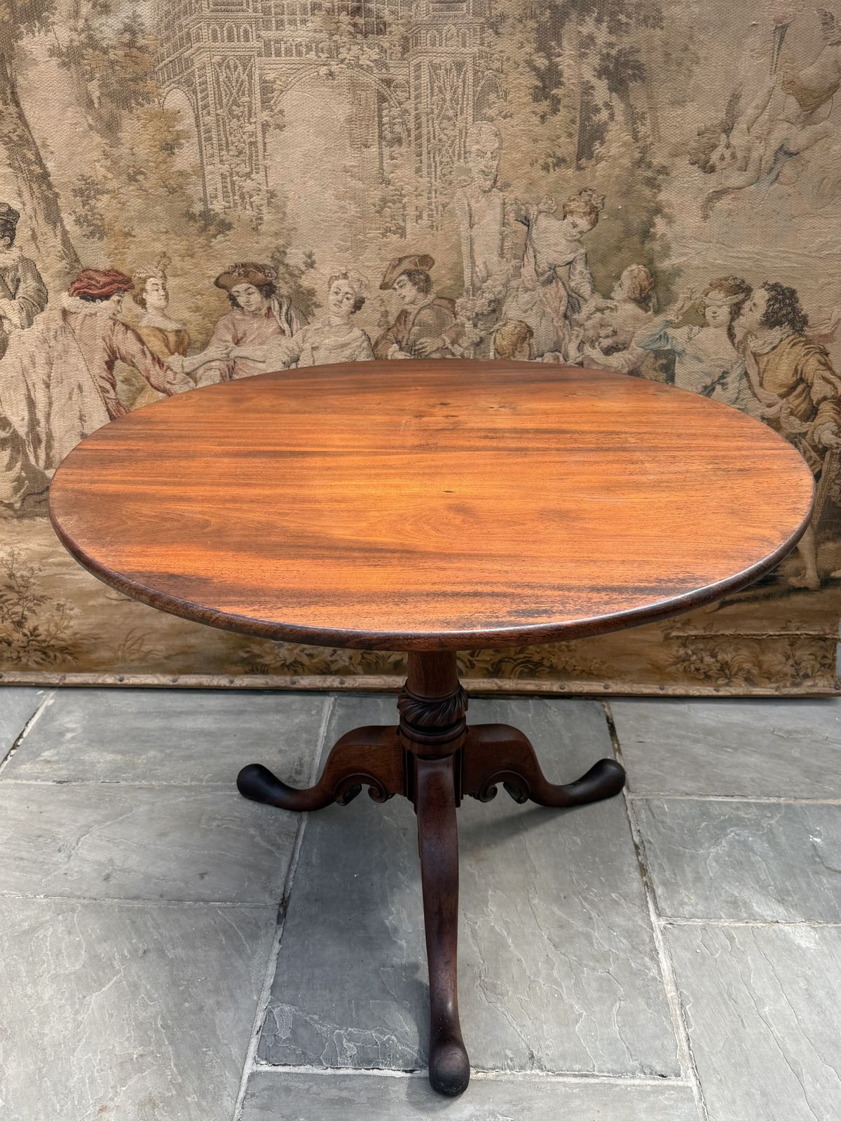 Antique Rare 18th Century Irish Carved Mahogany Tripod Table Circa 1750 photo furniture