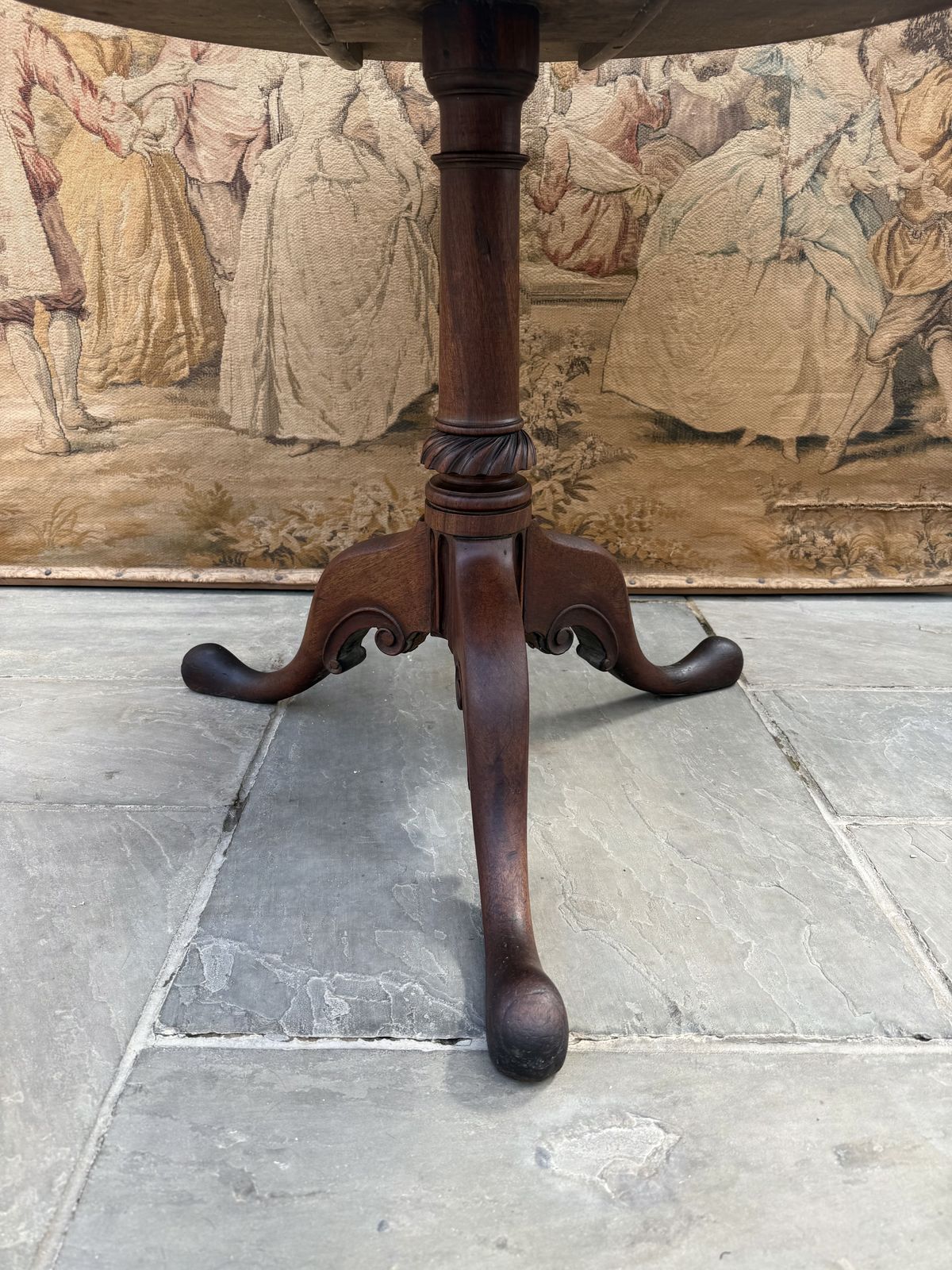 photo for sale Antique Rare 18th Century Irish Carved Mahogany Tripod Table Circa 1750