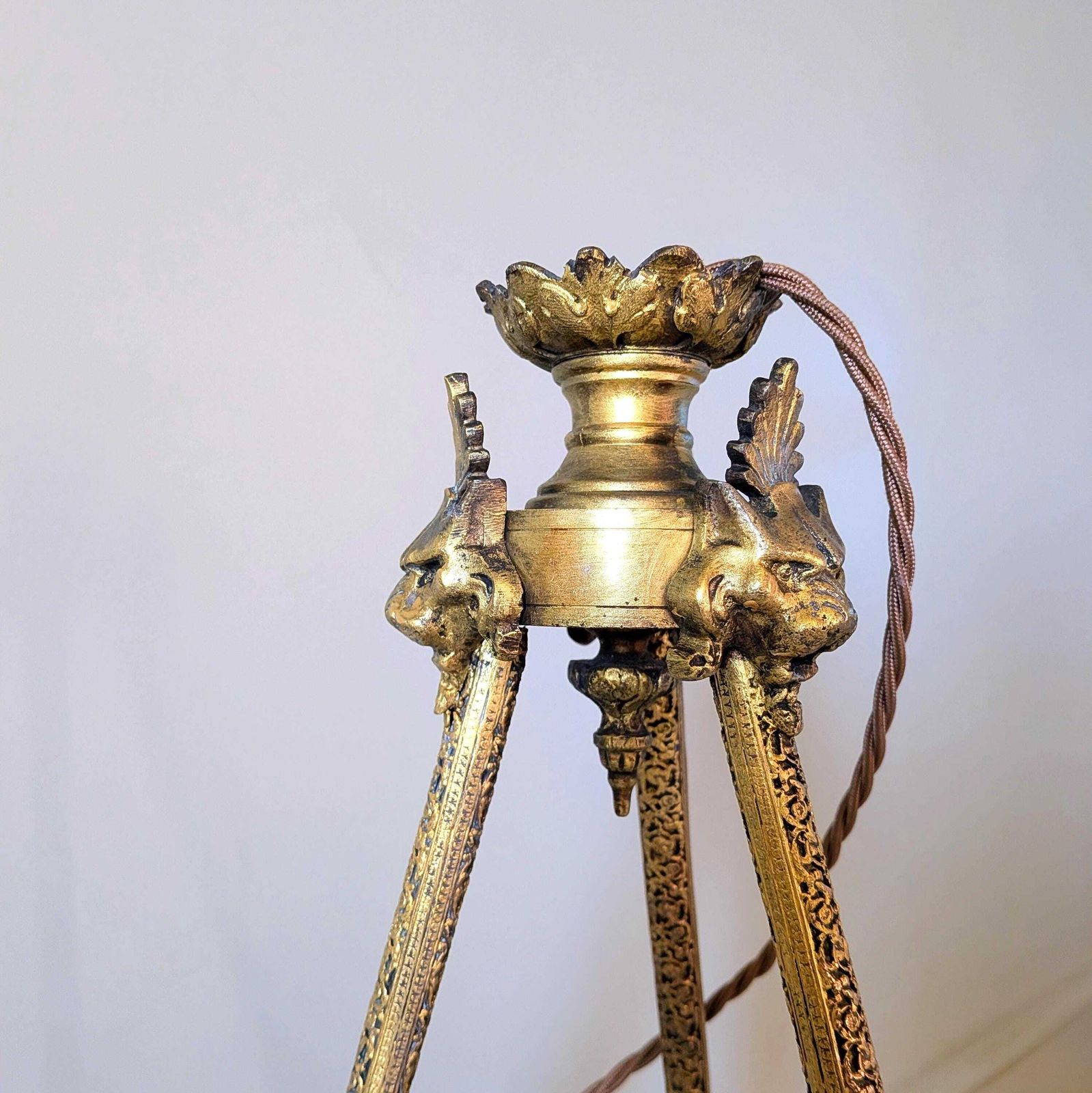 photo for sale A Stunning Vintage French Gilt Brass Chandelier   Rewired And Ready To Hang C1920