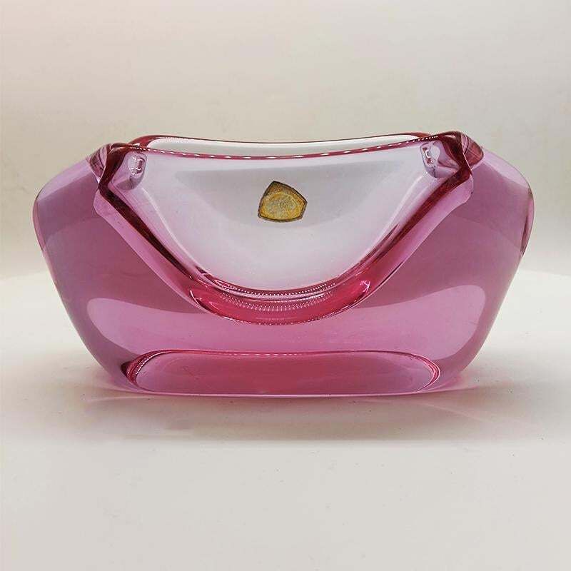 1950s Big Rare Total Purple Ashtray Or Catch All In Murano Glass. 18 Cm   7.08 Inches