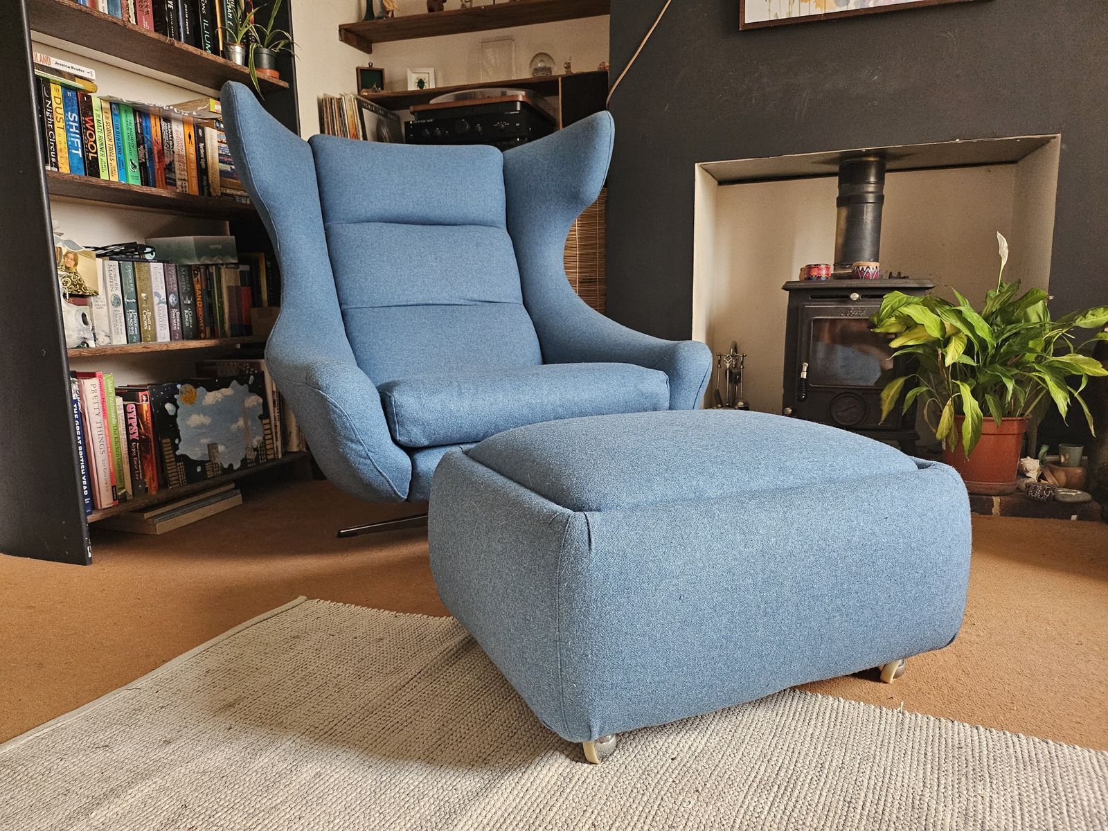 Danish Mid Century Modern Swivel Chair And Ottoman
