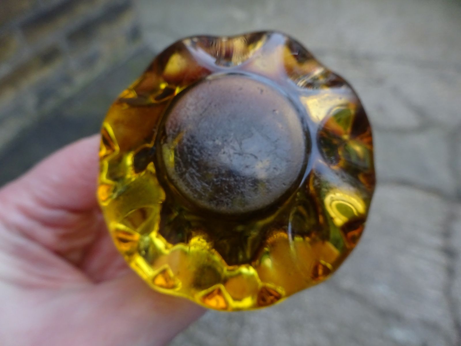 Victorian Yellow/Amber Glass Door Knob photo furniture