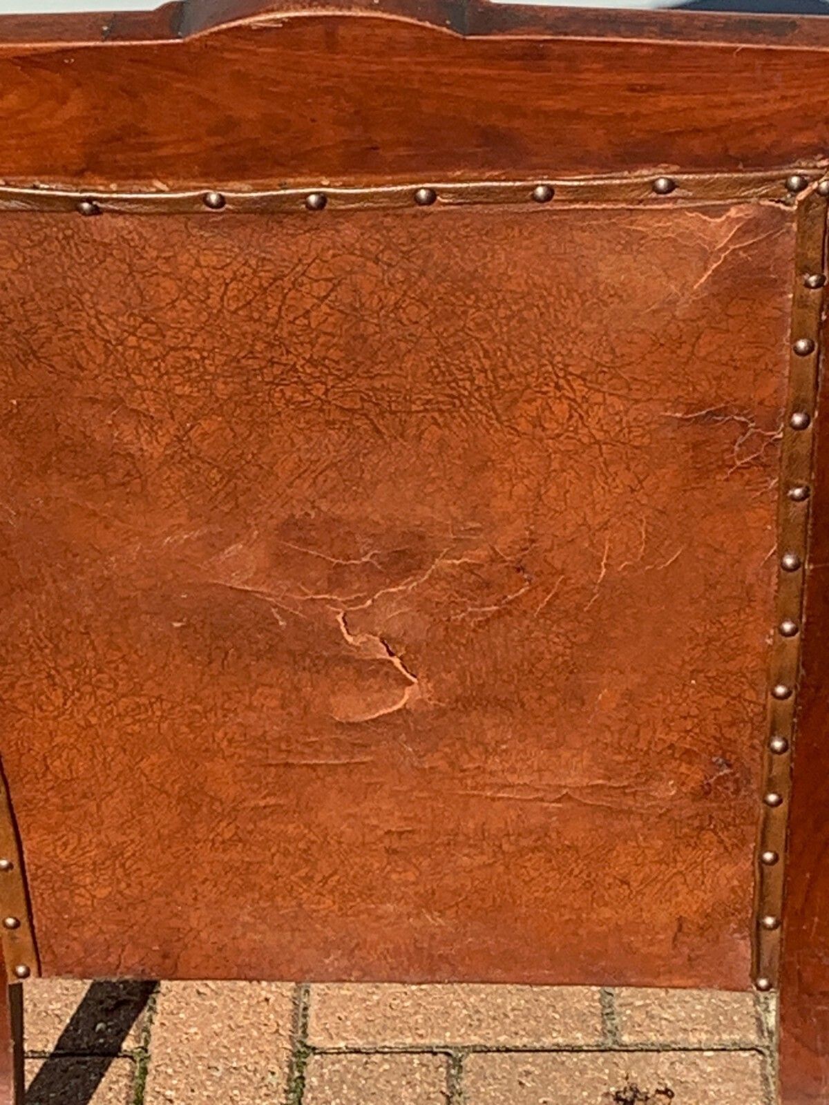 photo for sale Antique Victorian Leather Library Chair On Castors C 1840's