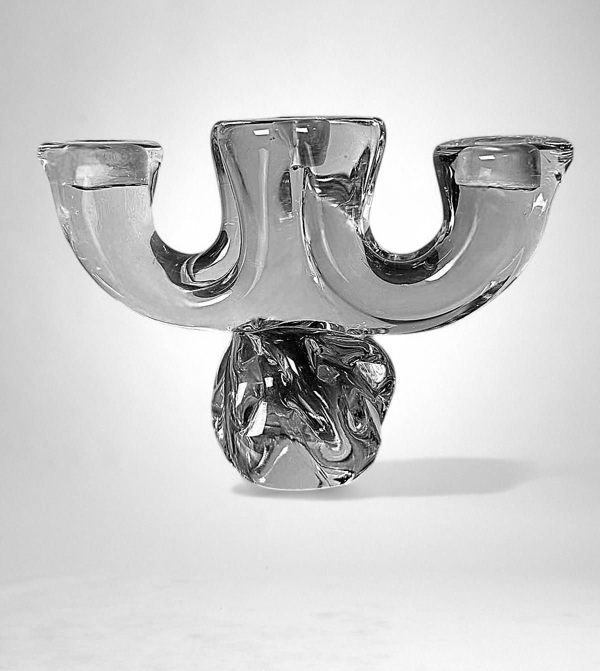 Art Deco French Crystal Candle Holder Crystal De Vannes Style photo furniture