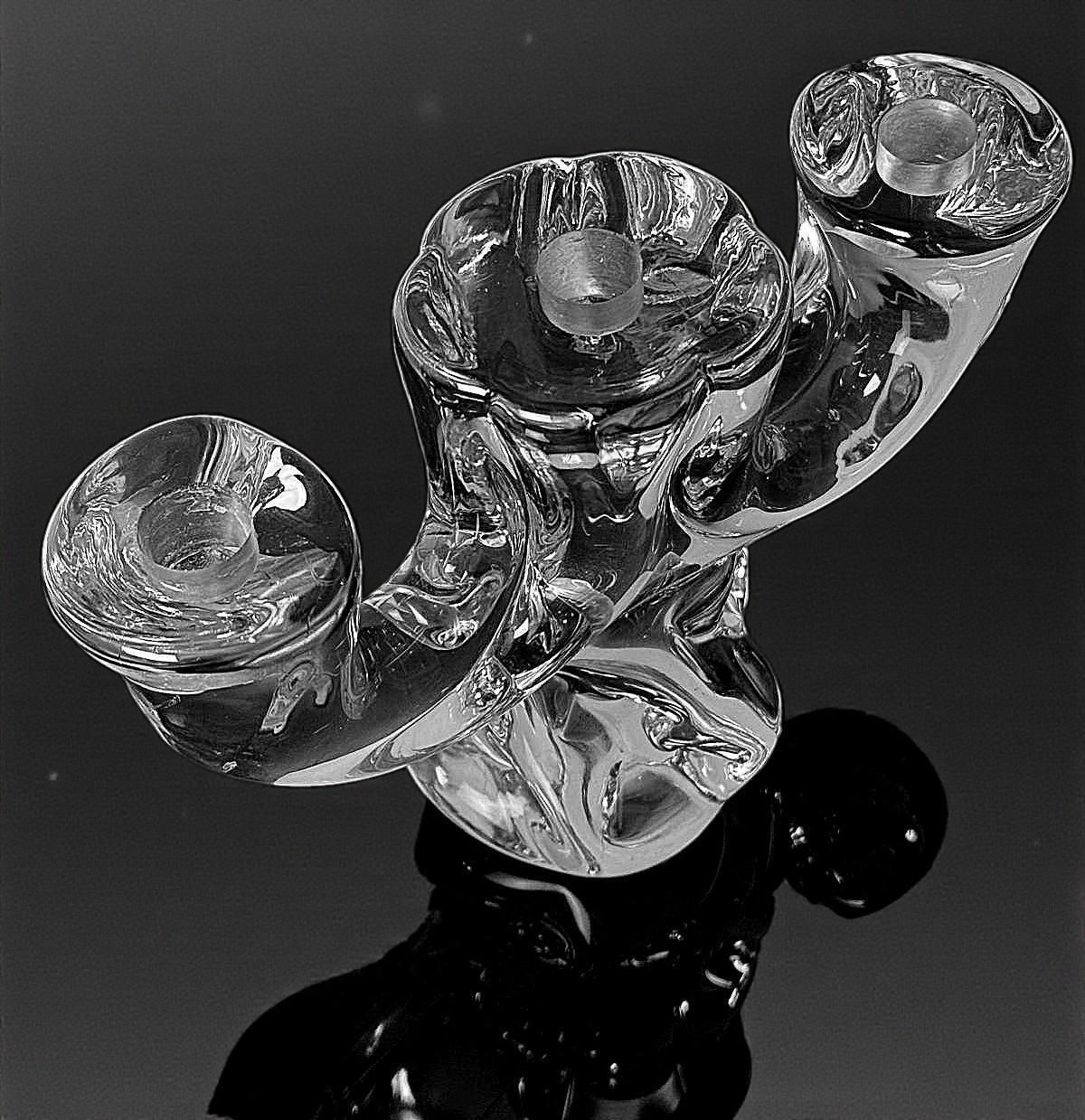 Art Deco French Crystal Candle Holder Crystal De Vannes Style photo 338.0