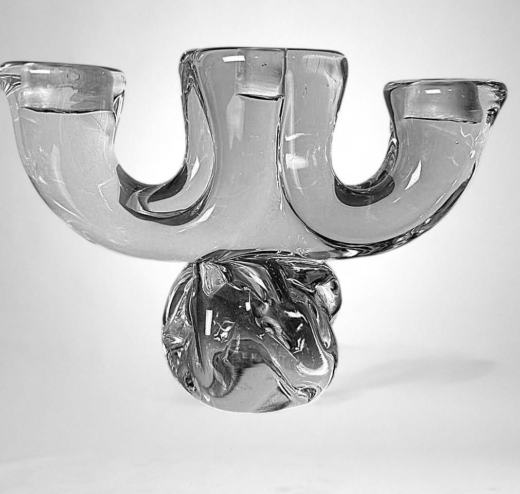 Art Deco French Crystal Candle Holder Crystal De Vannes Style photo vinterior