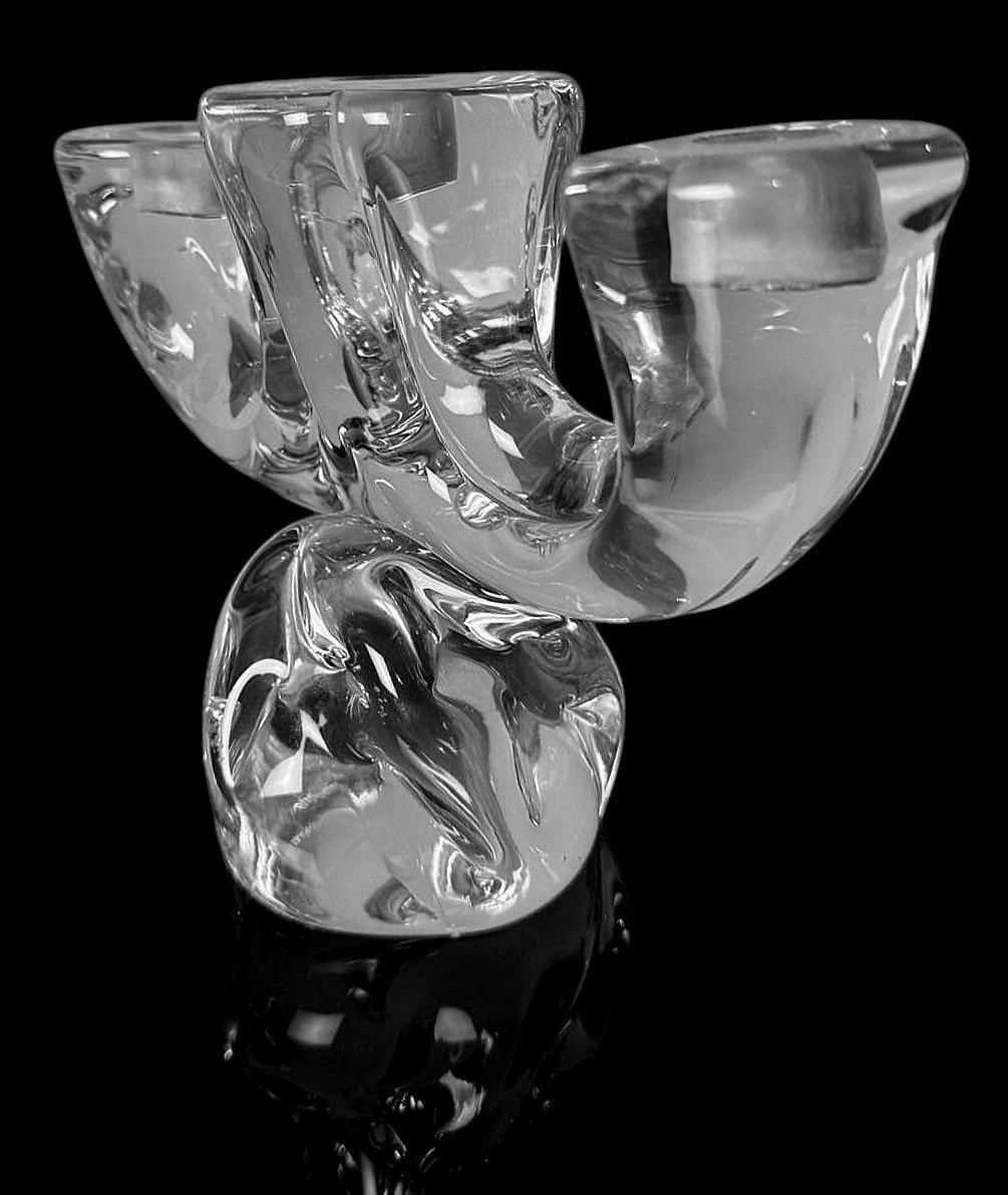 Art Deco French Crystal Candle Holder Crystal De Vannes Style photo buy