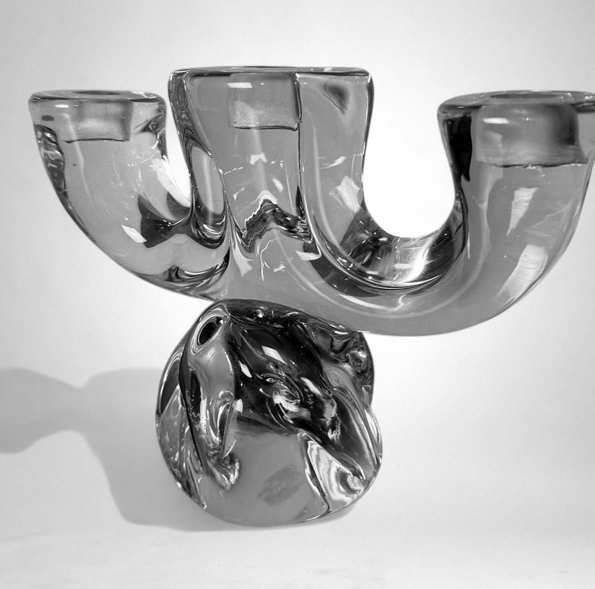 photo furniture Art Deco French Crystal Candle Holder Crystal De Vannes Style