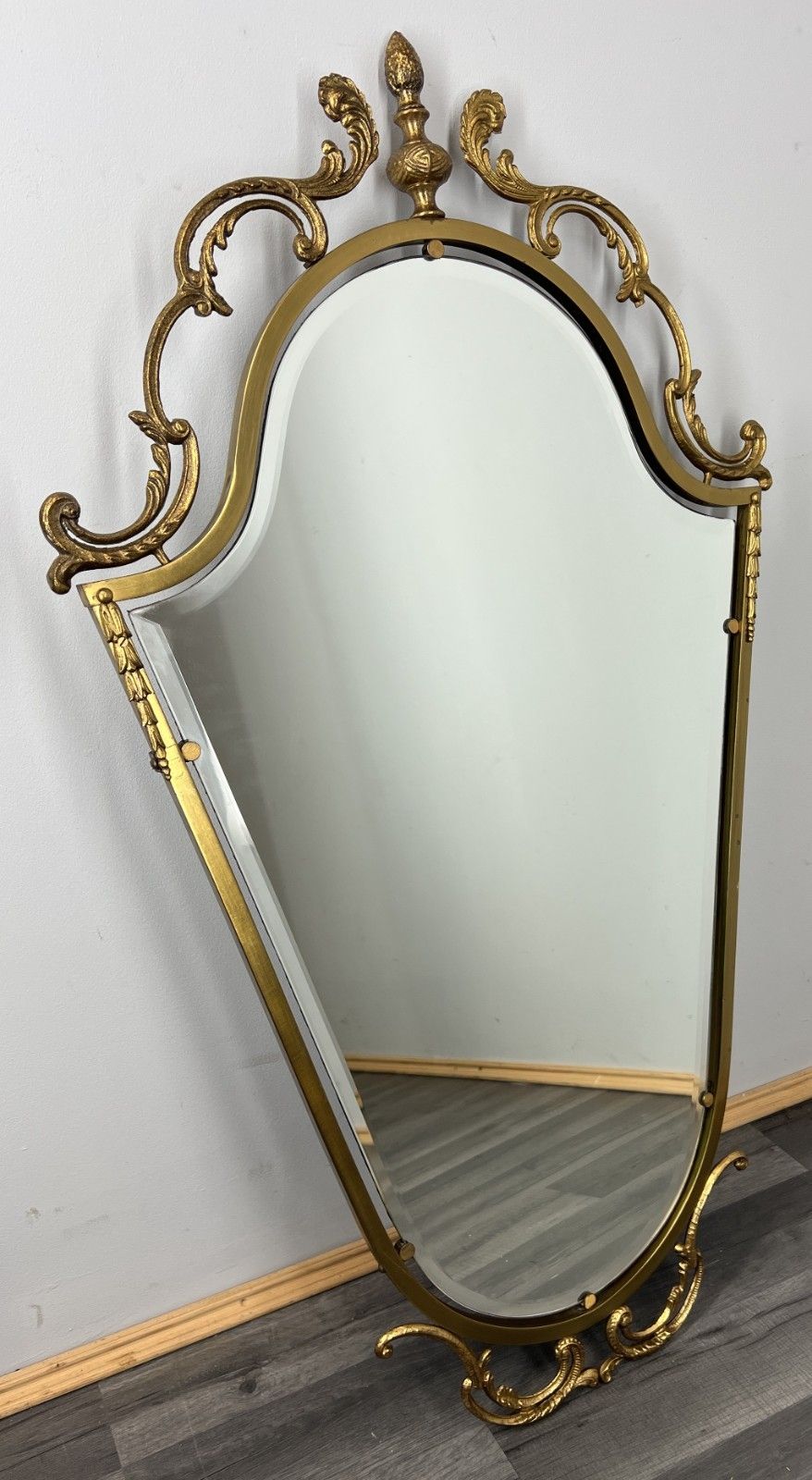 Mirror Vintage French Ornate Metal Wall Mirror Gold Finish Wall Decor Lot 4710