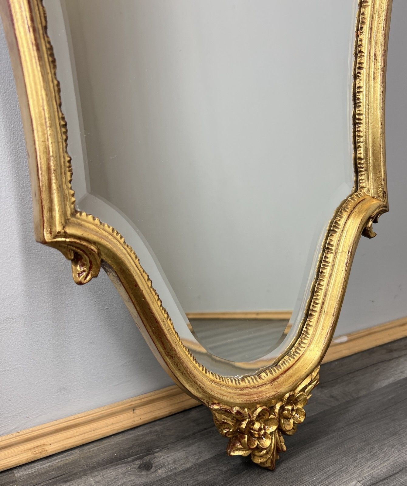 Mirror Vintage French Ornate Wall Mirror Gold Finish Wall Decor Lot 4709 photo vinterior