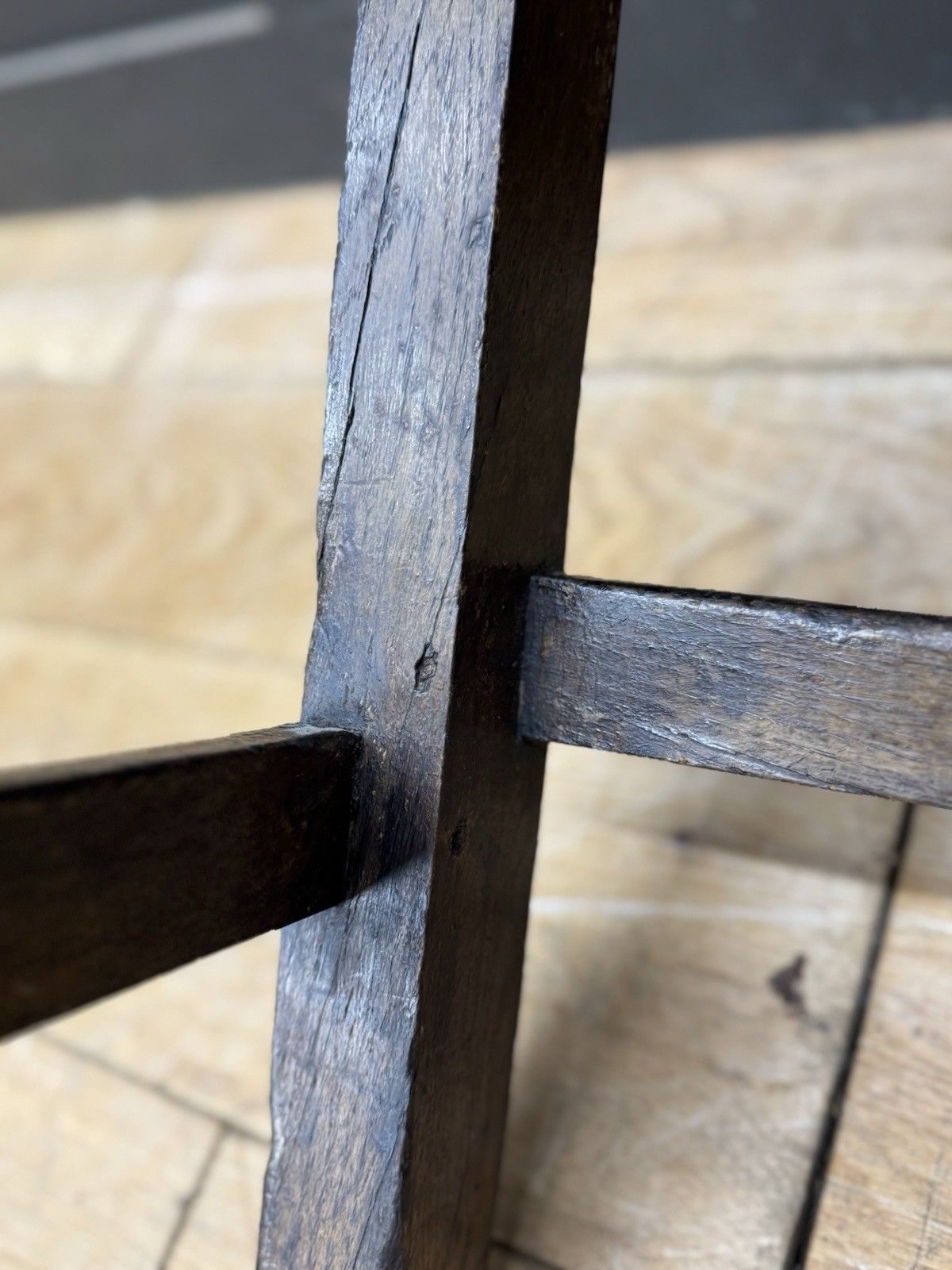 photo for sale Antique Oak Slat Back Kitchen Dining Chair Primitive Country Georgian Period