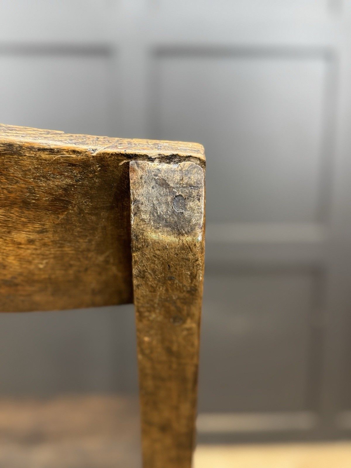 photo buy Antique Oak Slat Back Kitchen Dining Chair Primitive Country Georgian Period