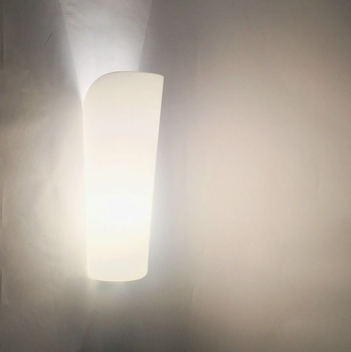 Xl Pair Of Mid Century Modern Opaline Glass Wall Lamps 'Magna' By Wilhelm Wagenfeld For Peill & Putzler, Germany, 1950s photo vinterior