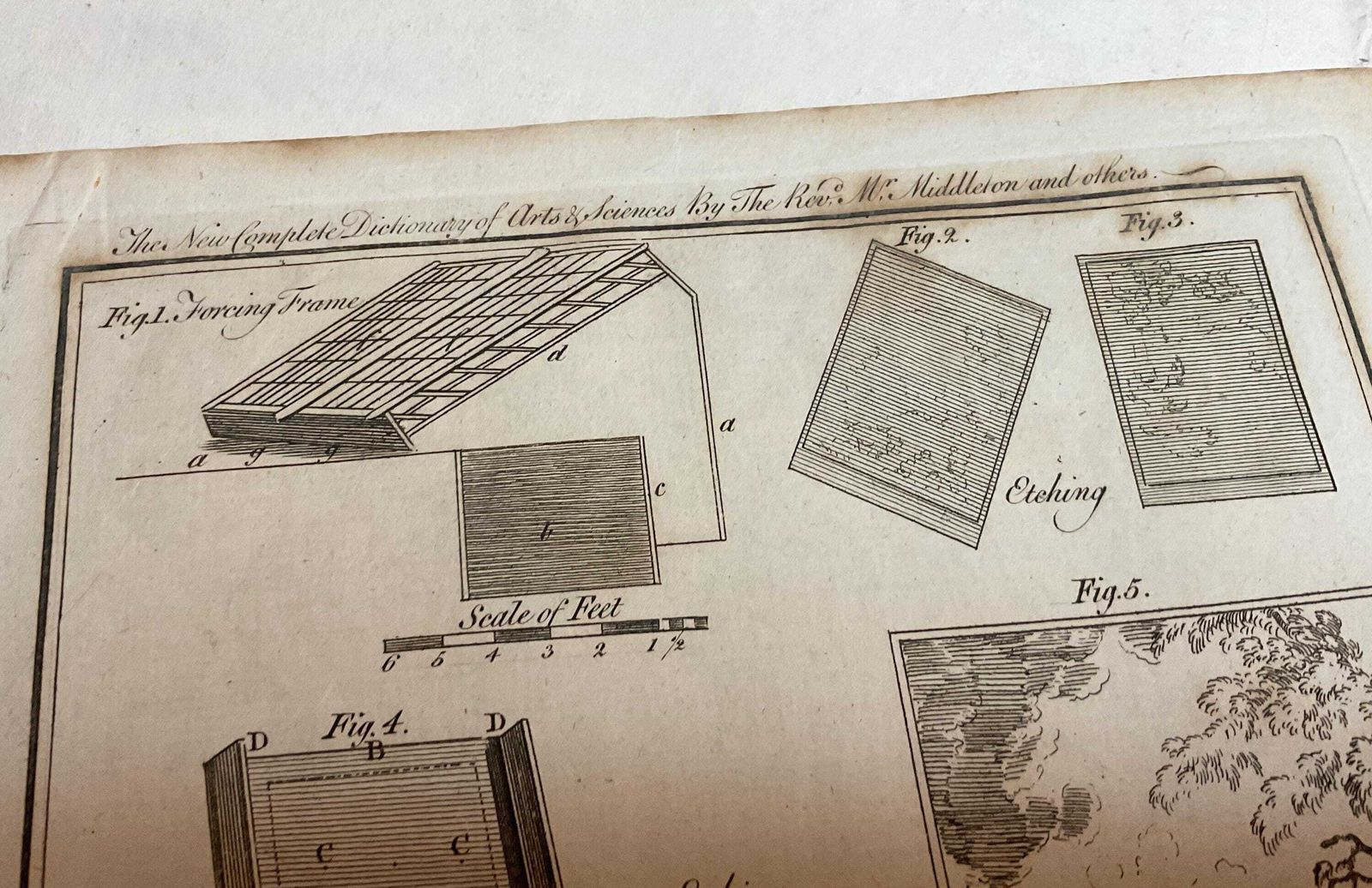 photo for sale Antique Original Set Of 4 Large Format 18th Century Book Plates.