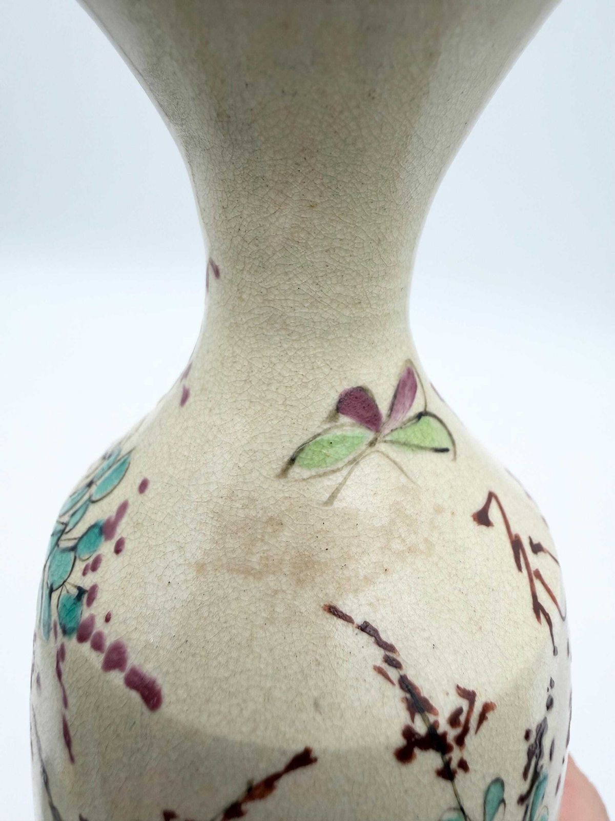 Antique Japanese Satsuma Vase, Small Hand Painted Satsuma Vase 1800s photo 104.0