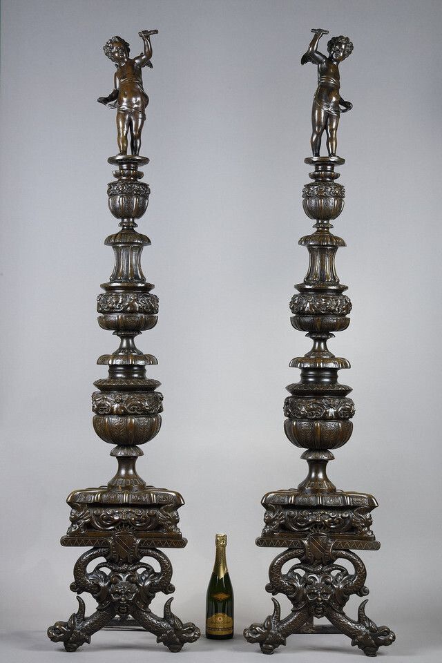 Pair Of Landiers' Andirons In The Renaissance Style photo furniture