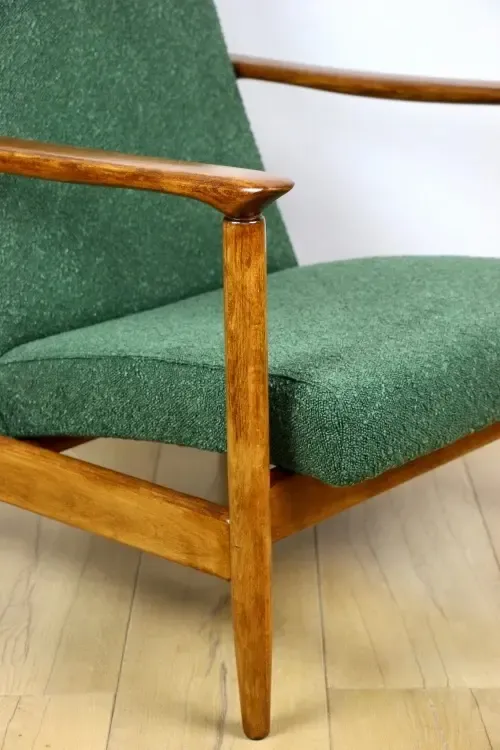 Gfm 142 Armchair, Designed By Edmund Homa From The 1970s, Green Bouclé   2 Pieces Available photo furniture
