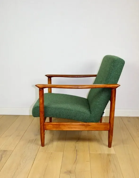Gfm 142 Armchair, Designed By Edmund Homa From The 1970s, Green Bouclé   2 Pieces Available photo vinterior