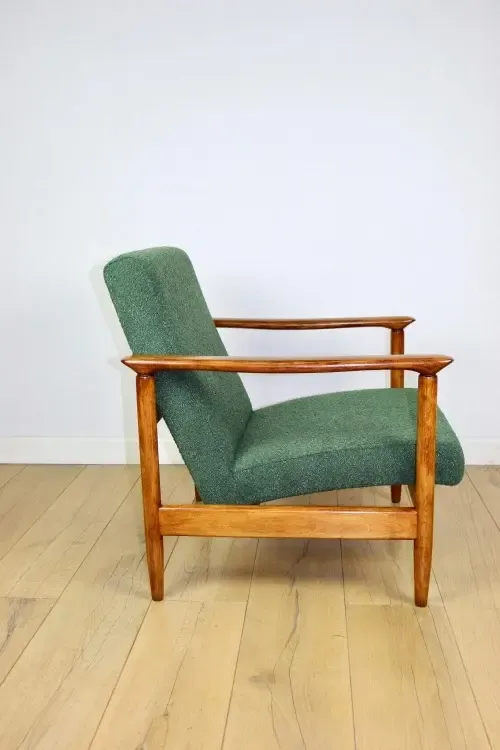 photo for sale Gfm 142 Armchair, Designed By Edmund Homa From The 1970s, Green Bouclé   2 Pieces Available