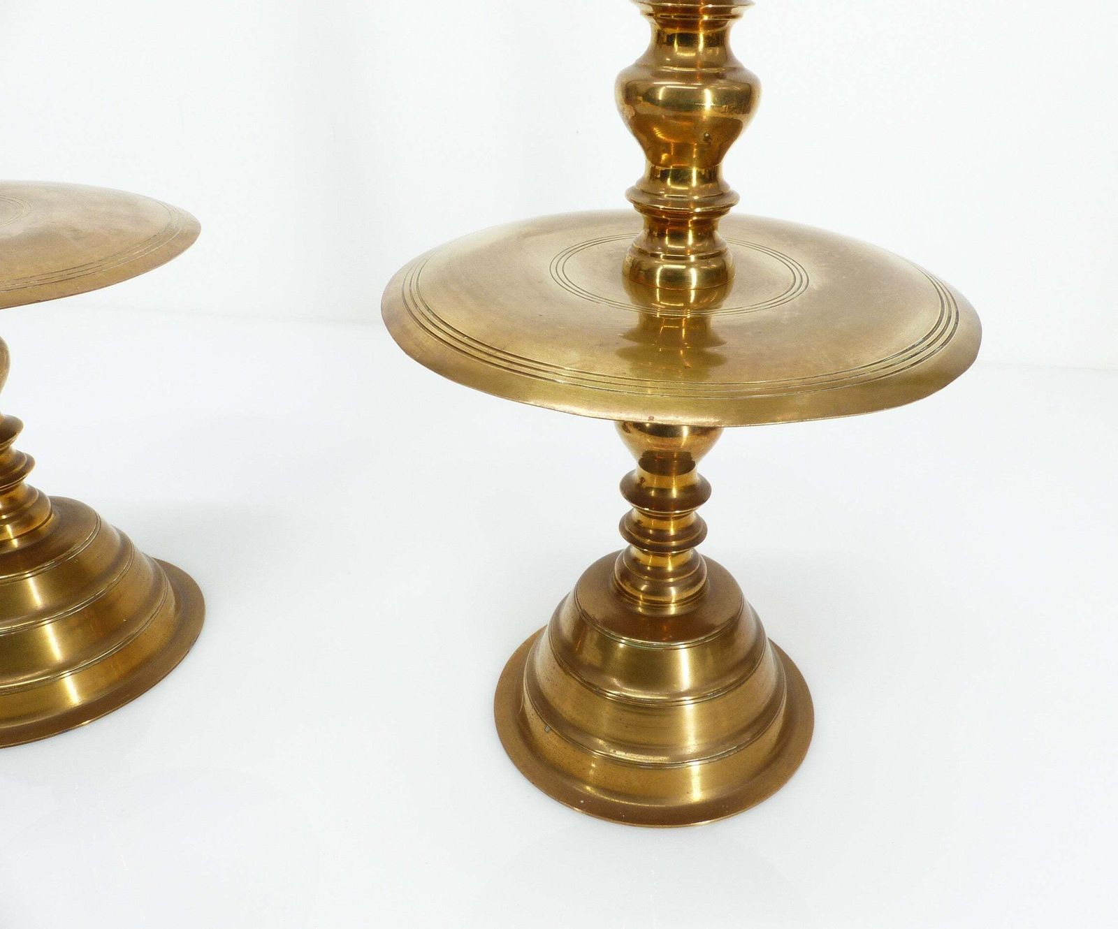 Pair Of Brass Altar Candlesticks, Vietnam, 20th Century photo 800.0