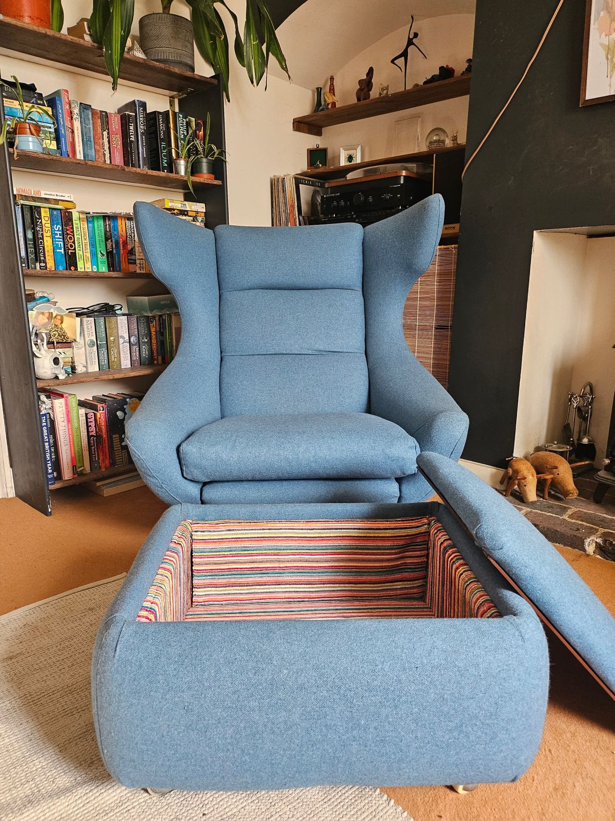 Danish Mid Century Modern Swivel Chair And Ottoman photo for sale