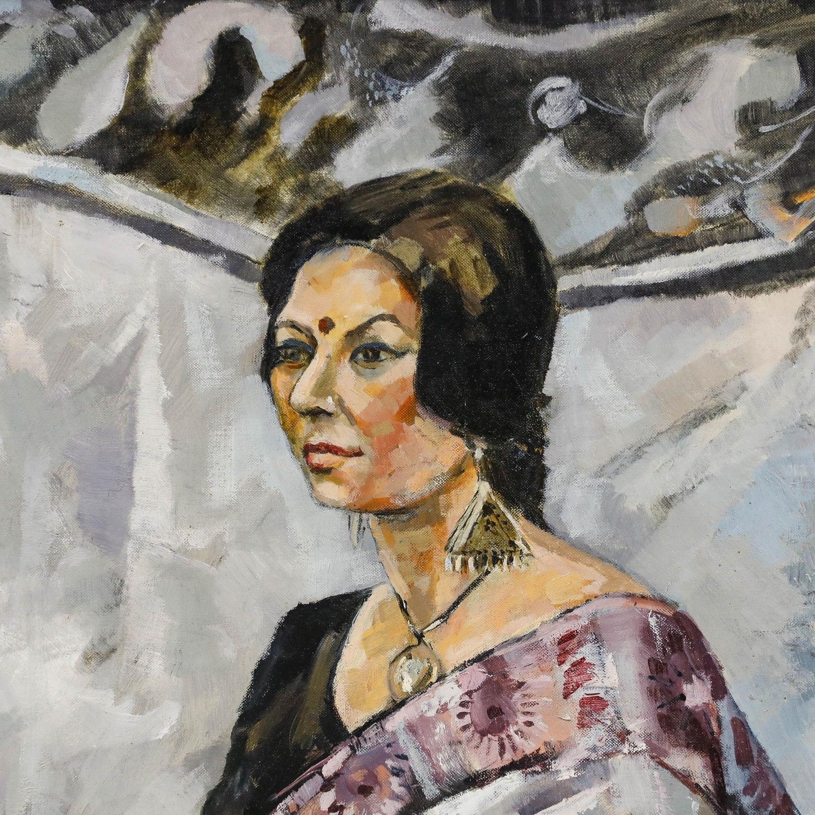Joanne Thomson (1935 2024) 20th Century Oil, The Gurkha's Wife photo Art
