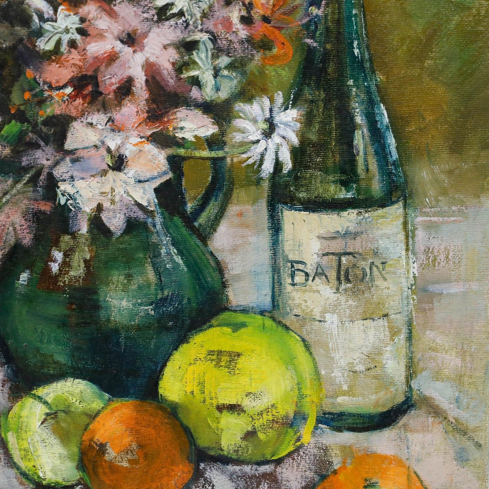 Joanne Thomson (1935 2024) 20th Century Oil, Still Life, Flowers & Wine photo Art