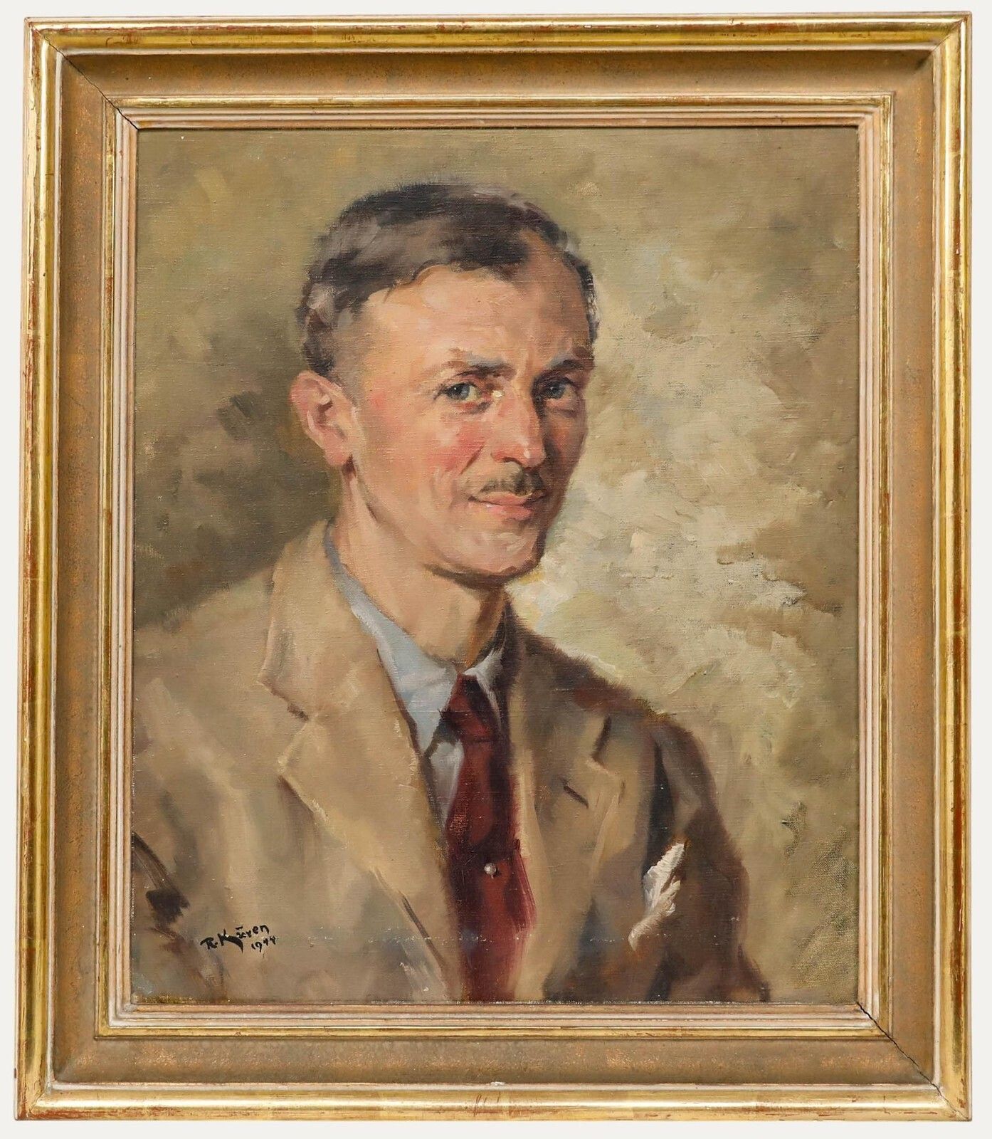 Robert Kuven (1901 1983) 1944 Oil, Portrait Of A Gentleman