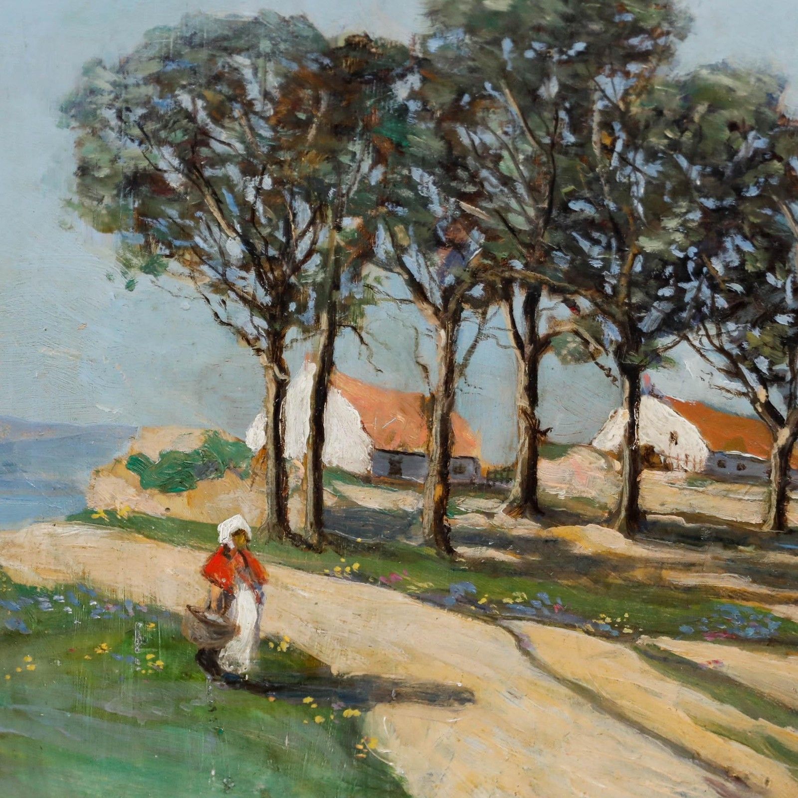 William Renison (1866 1940) Framed Oil, Cottages By The Coast photo Art
