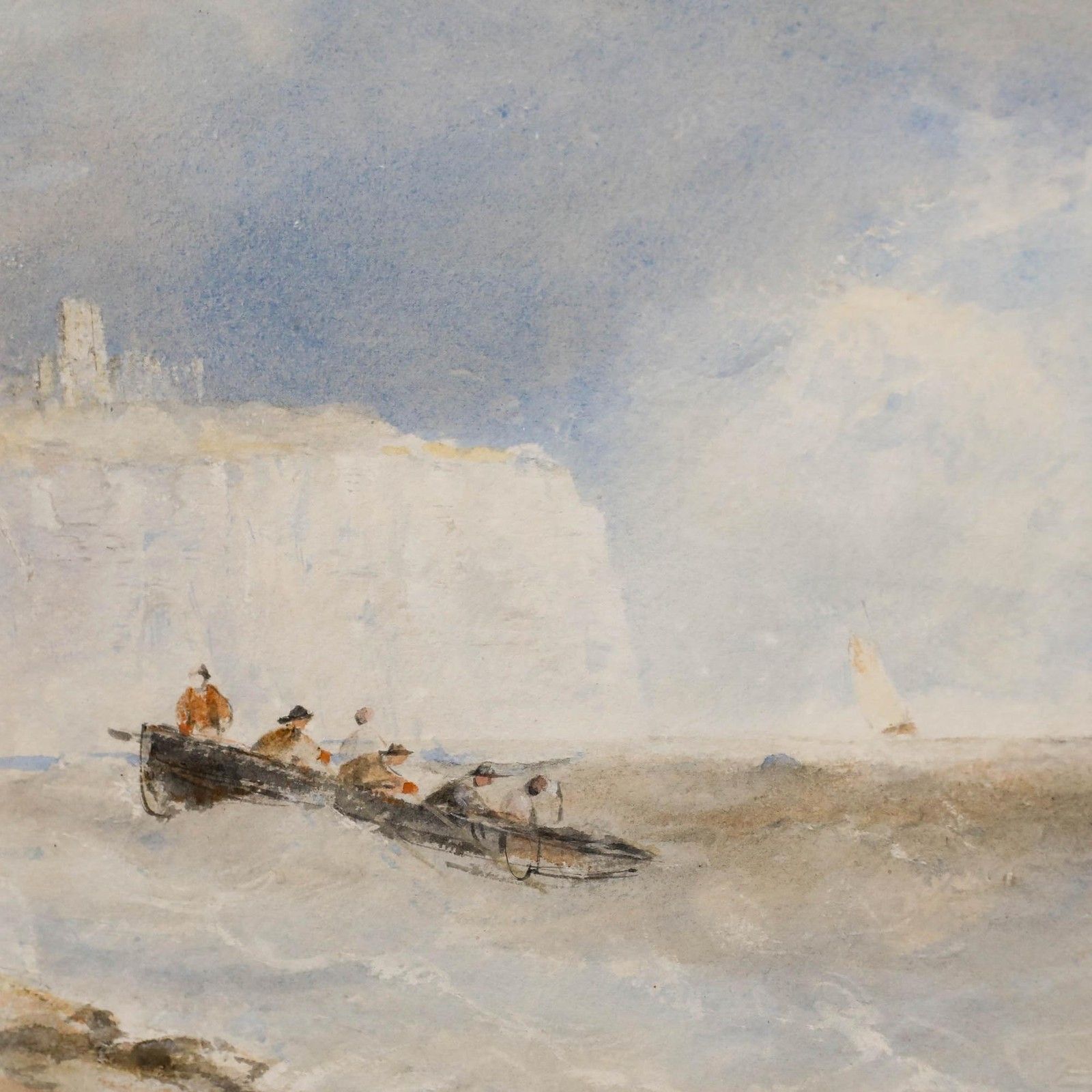 Edward Tucker (1830 1909) Watercolour, Scarborough Castle From Cornelian Bay photo 325.0