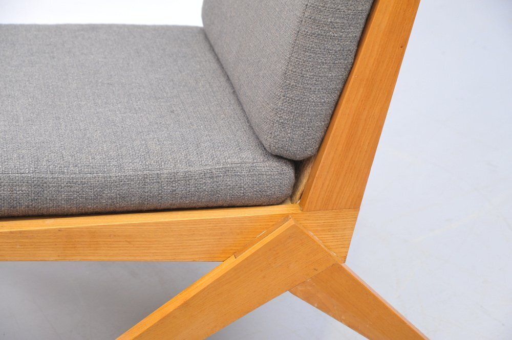 Mid Century Ash Wood Scissor Chairs With Sisal Backrests By Pierre Jeanneret, 1950s, Set Of 2 photo 5201.0