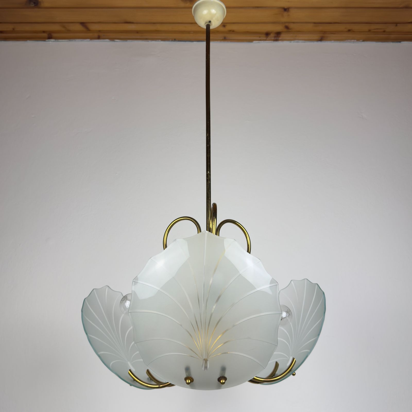 Lighting Antique Chandelier, In Style Of Pietro Chiesa For Fontana Arte, Italy, 1930s photo