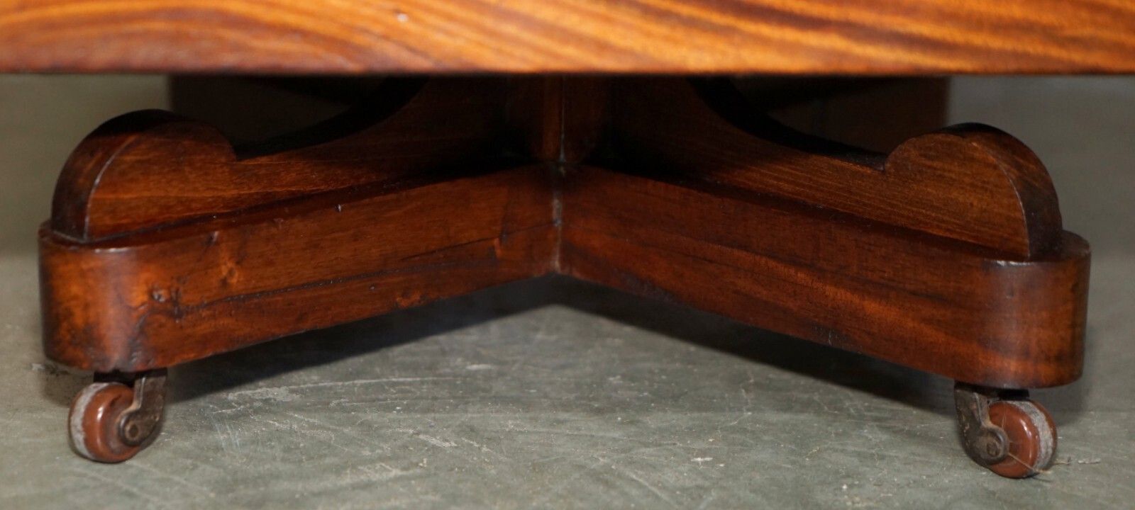 Furniture Fine Antique Sheraton Walnut, Satinwood & Porcelain Revolving Bookcase Table photo