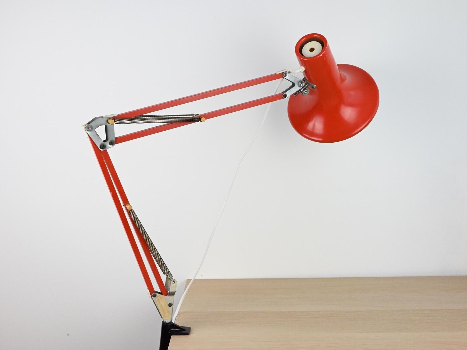 Vintage Szarvasi Hungary Industrial Desk Lamp, Architect Lamp, Orange Desk Lamp, Mid Century Lamp, Mid Century Lighting, Table Lamp photo 144.0