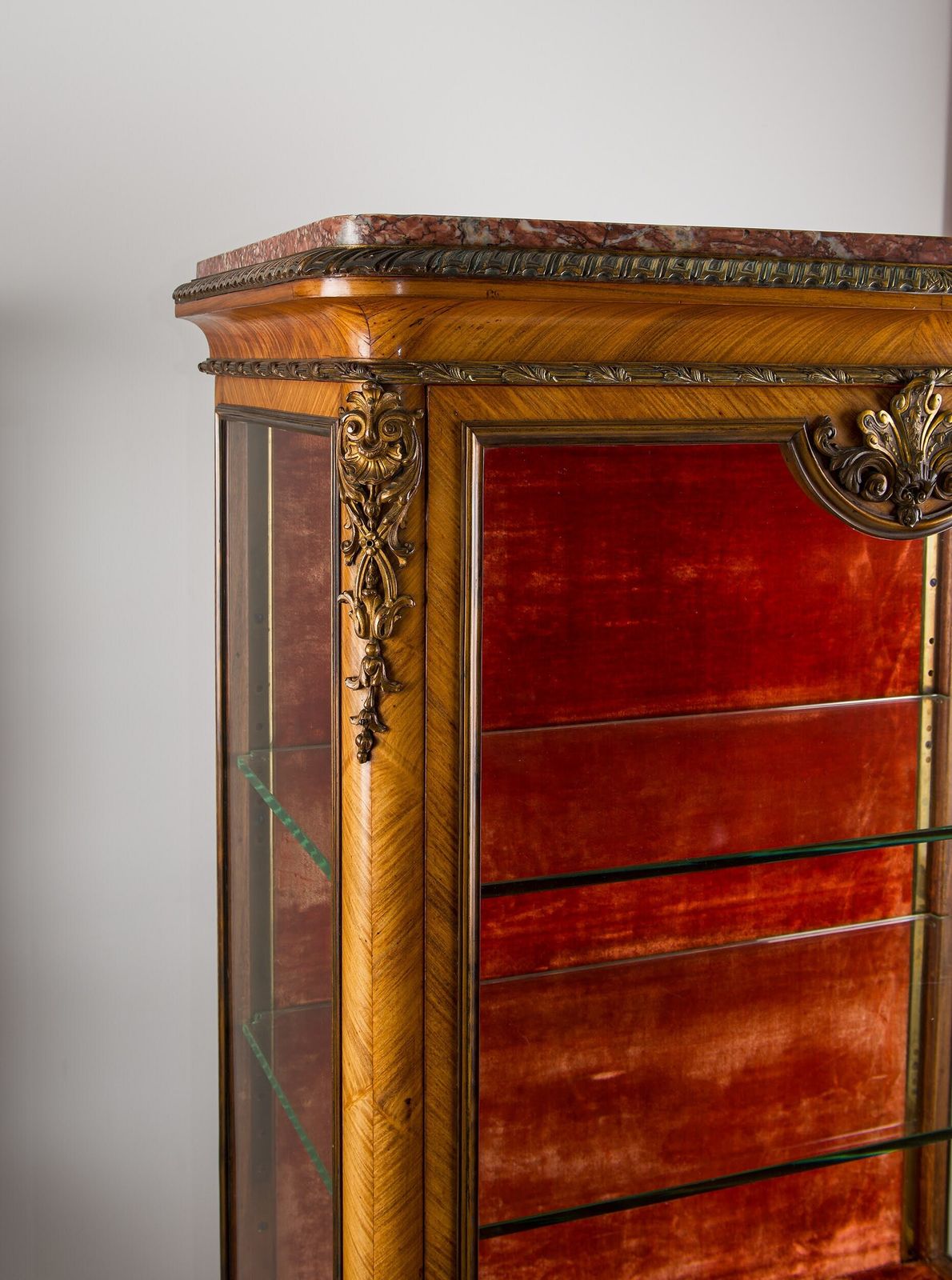 Matched Pair Of 19th Century French Kingwood Vernis Martin Vitrines With Marble Tops photo 6200.0