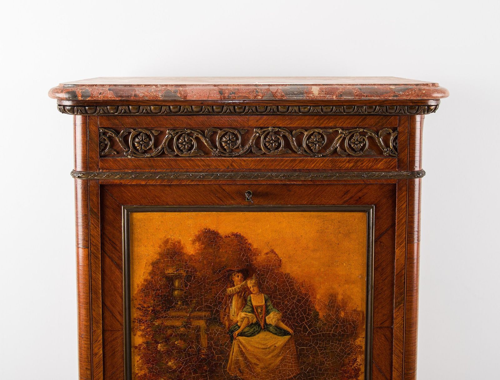 19th Century French Vernis Martin Secretaire With Marble Top & Hidden Drawer photo Furniture