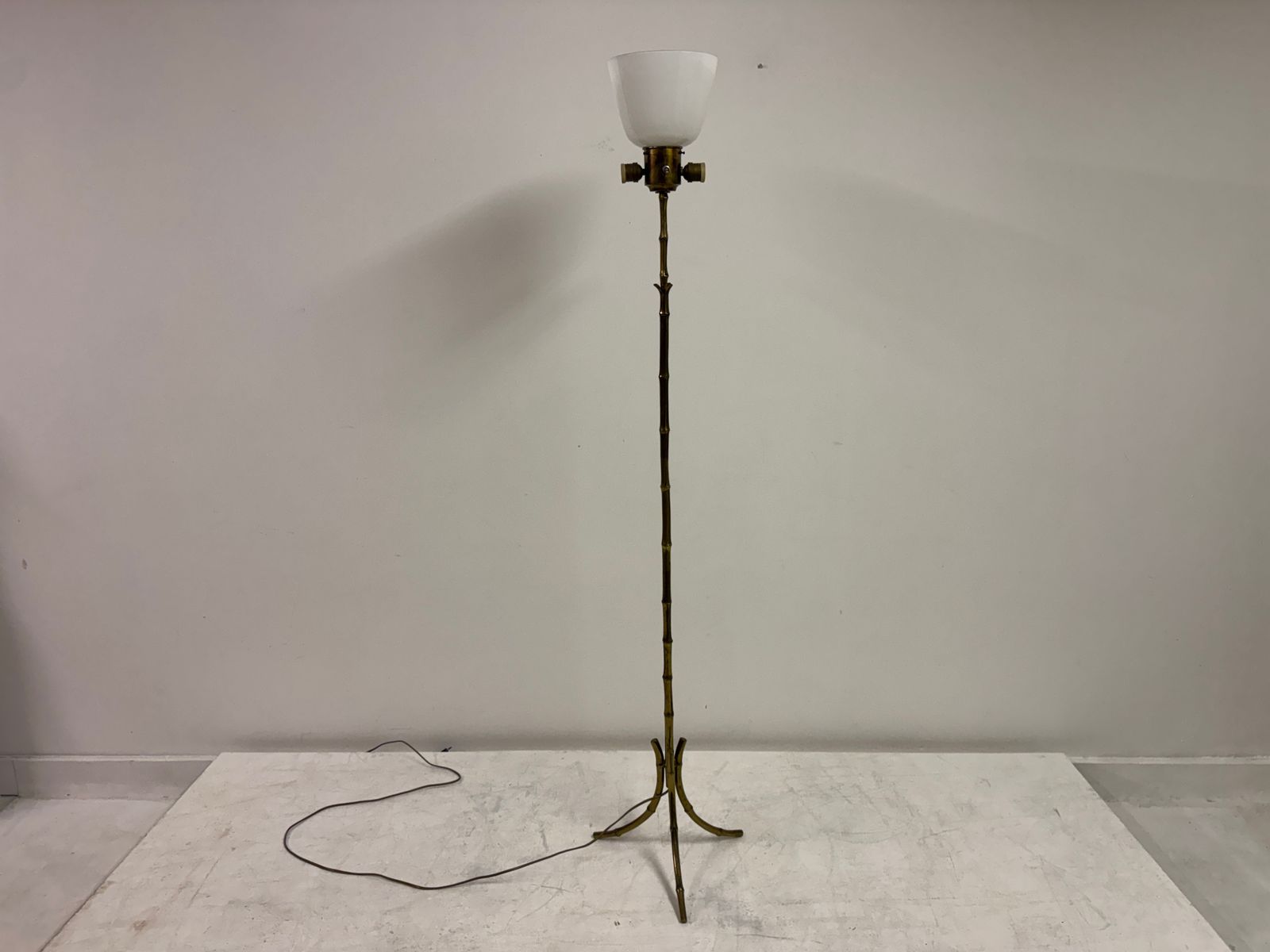 Mid Century Brass Faux Bamboo Floor Lamp photo 1295.0