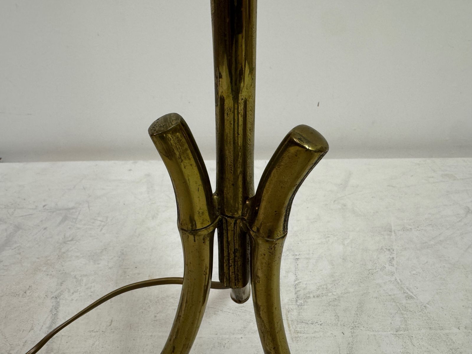 photo for sale Mid Century Brass Faux Bamboo Floor Lamp