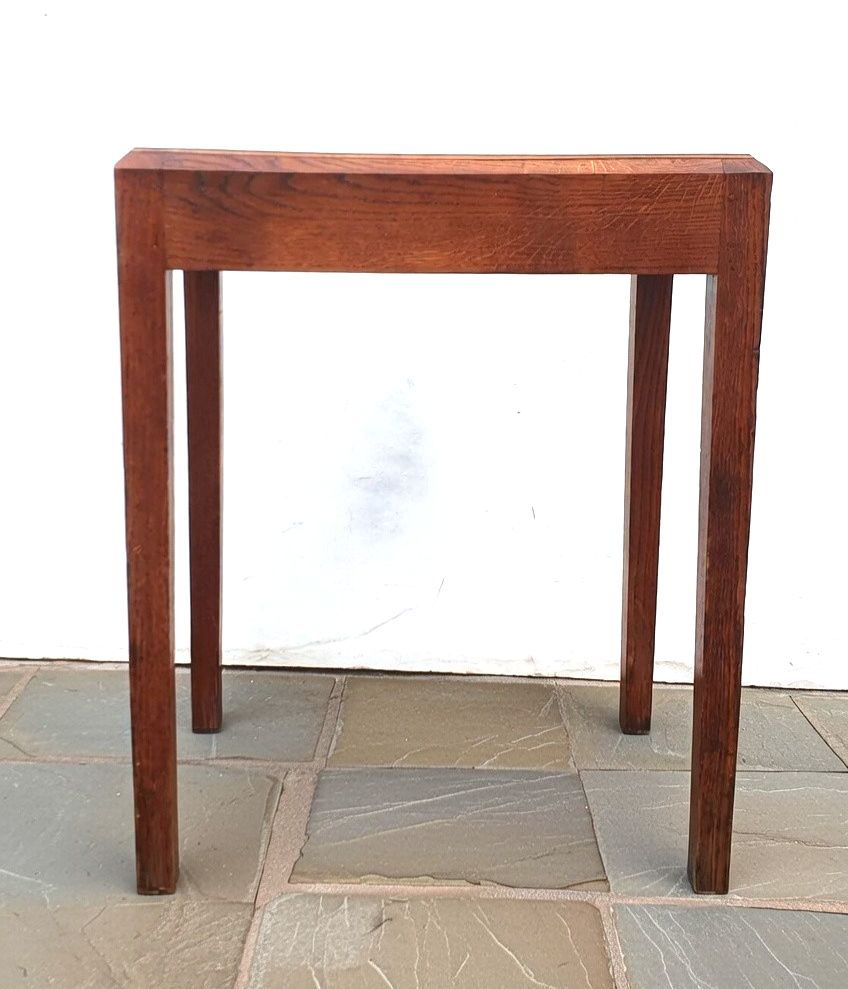 A Simple Oak Arts And Crafts / Art Deco Cotswold Style Side Table photo furniture