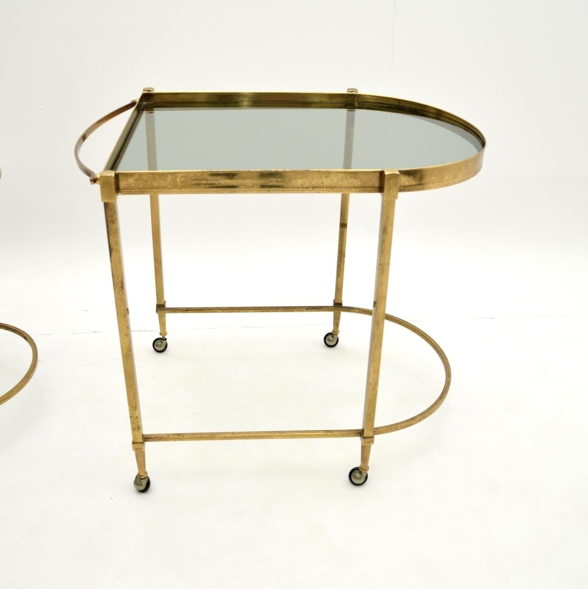 Vintage Italian Nest Of Tables In Brass photo vintage
