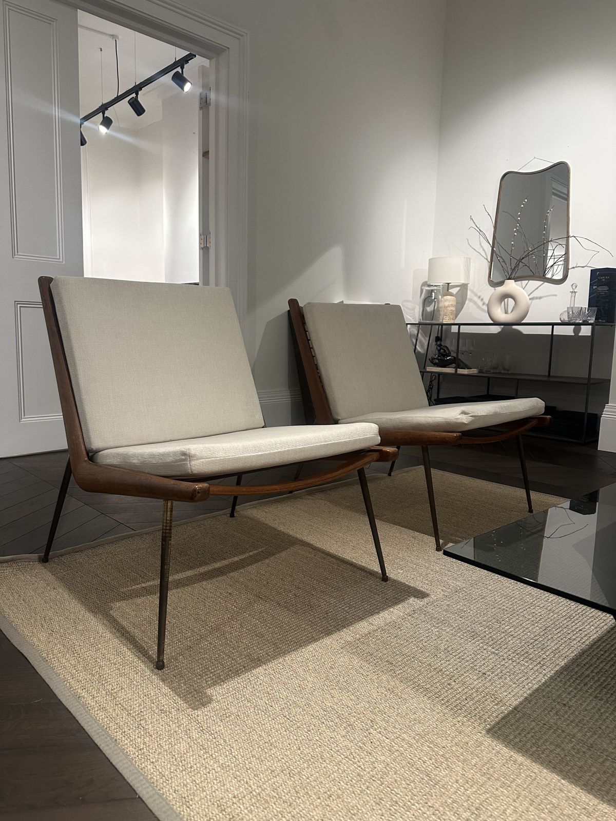 France & Son Fd134 1950's Teak And Brass Boomerang Chair Designed By Hvidt & Mølgaard Hm1 Boomerang Chair photo Furniture