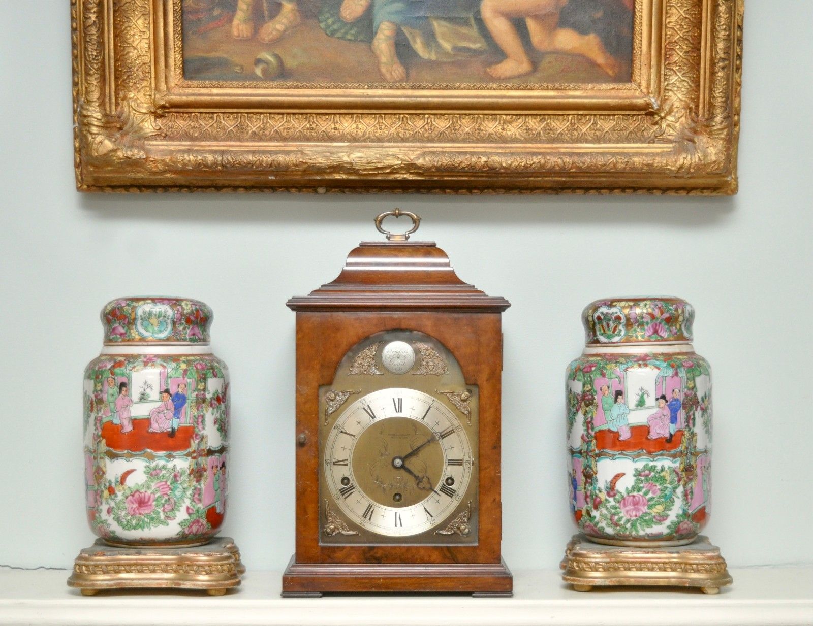 A Large Pair Of Cantonese Export Lidded Ginger (Fencai) Jars, Famille Rose