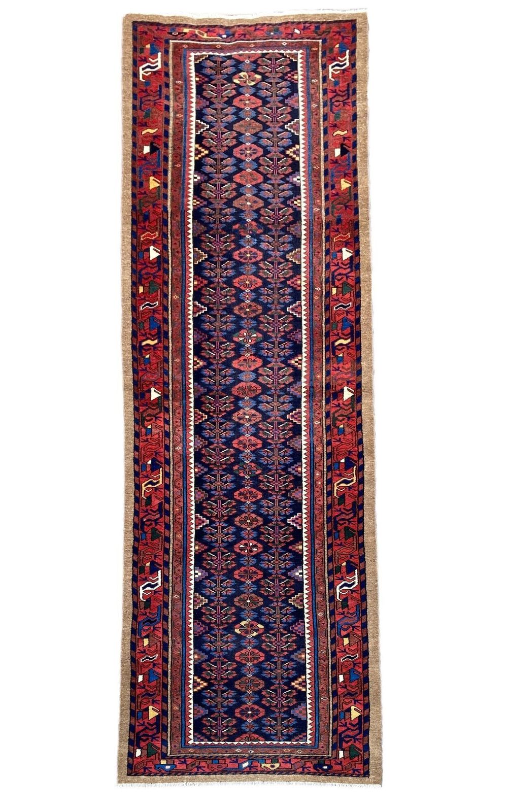 Antique Hamadan Runner 4.05m X 1.05m