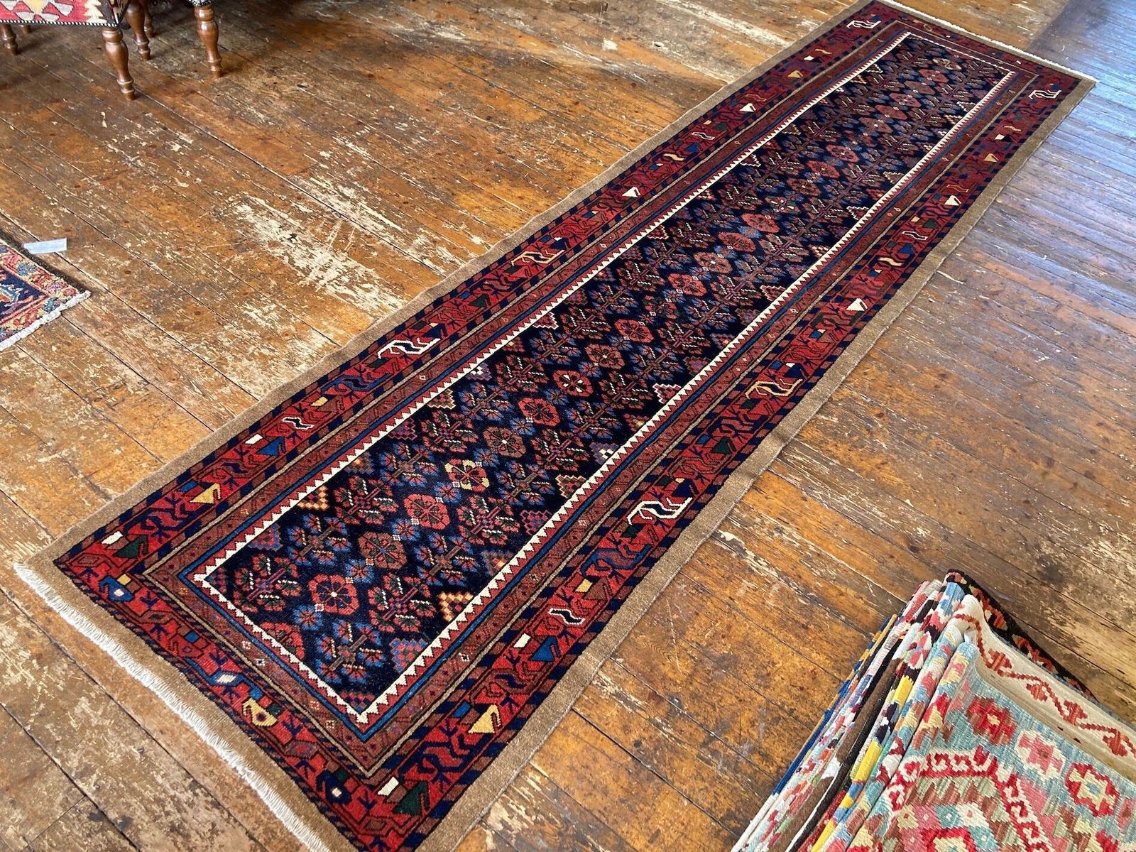 Antique Hamadan Runner 4.05m X 1.05m photo Textiles