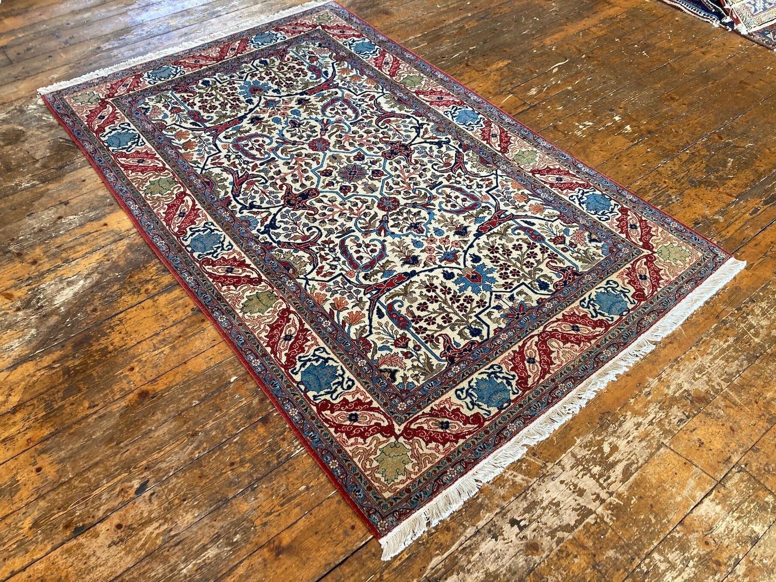 Antique Qum Rug 2.10m X 1.36m, 1910s photo Textiles