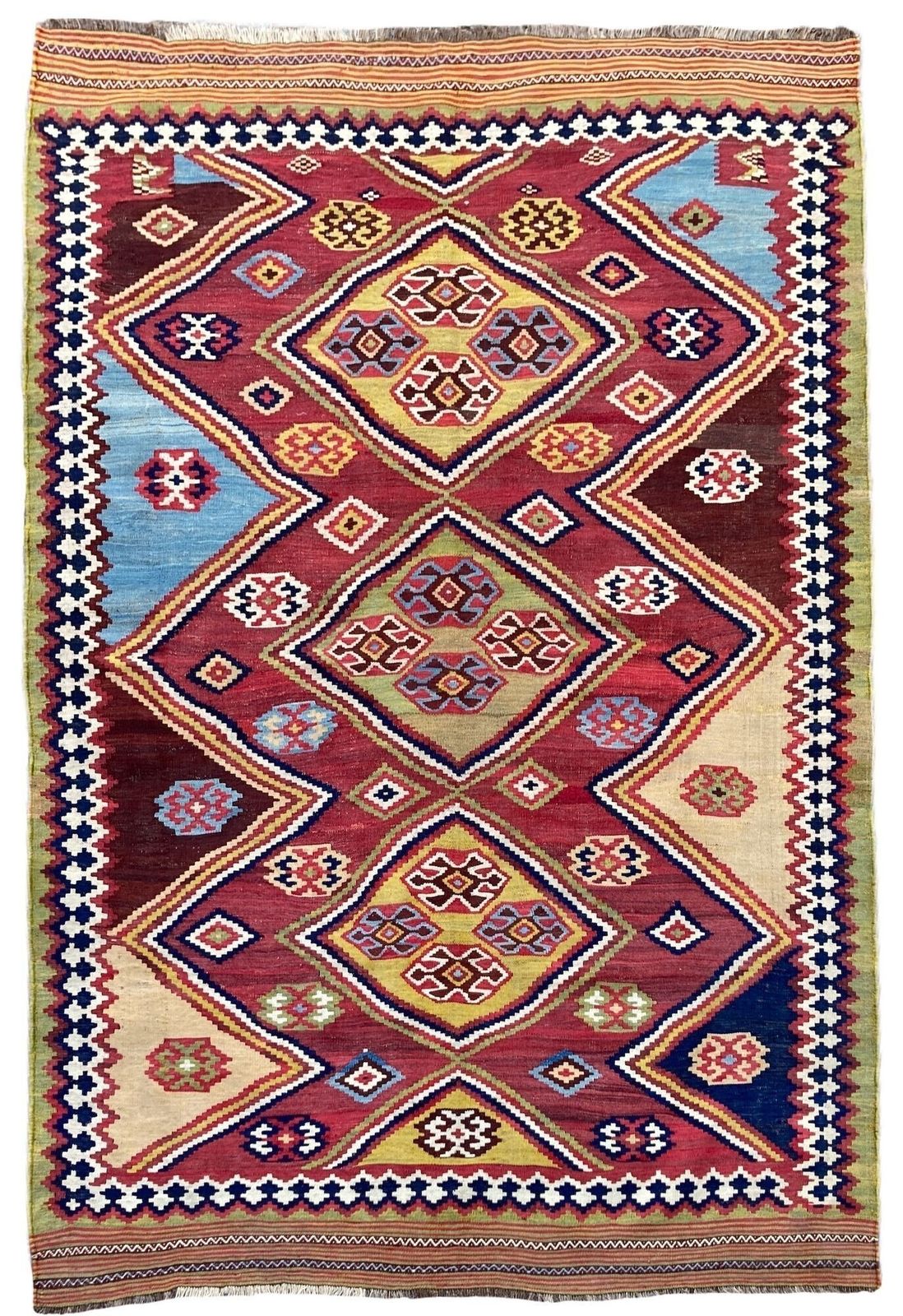 Antique Qashqai Kilim 2.02m X 1.37m