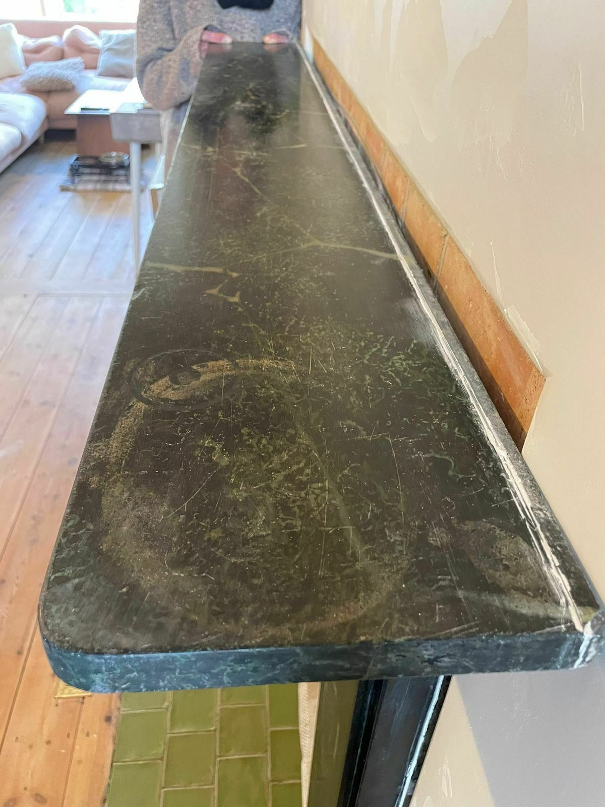 Edwardian Marbleised Slate Fire Surround With Corbels photo furniture