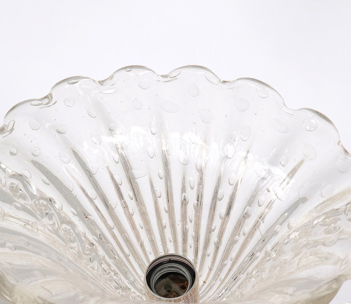 photo for sale Vintage Murano Glass Pendant Lamp By Ercole Barovier For Barovier & Toso, 1940s