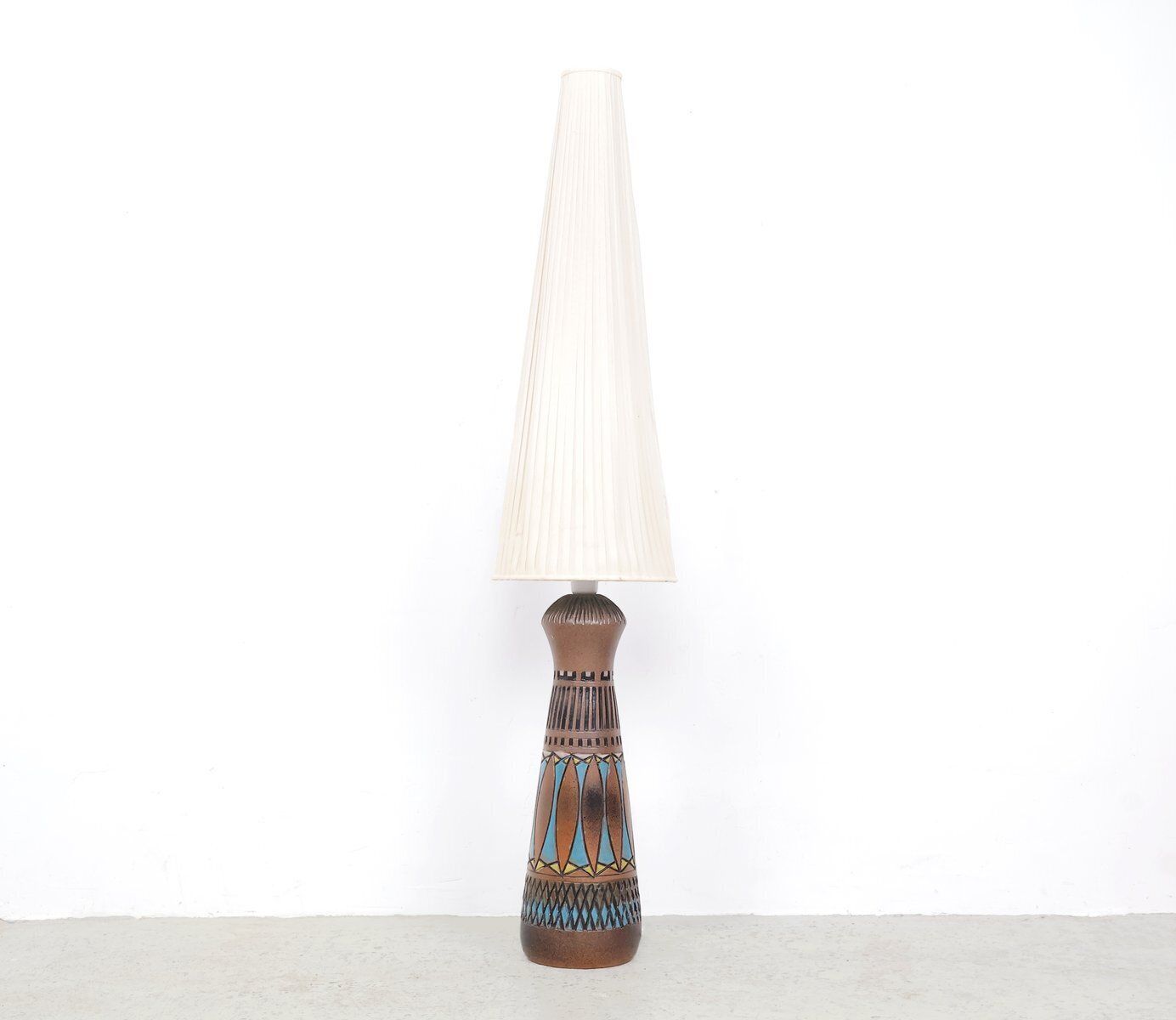 Vintage Ceramic Floor Lamp By M. Zawadzki For Tilgmans Sweden, 1965